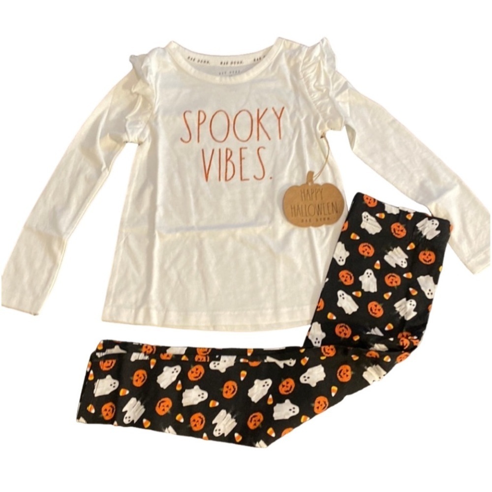 Rae Dunn little girls Spooky Vibes set. Size 5/6. Long sleeve top & leggings.